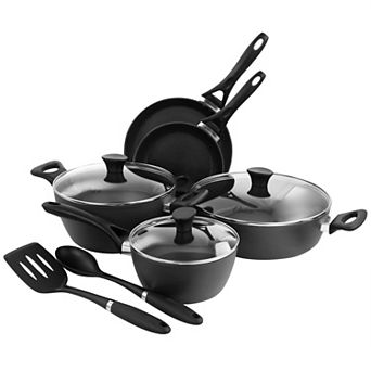 Non Stick 10 pc Aluminum Cookware Set in Black