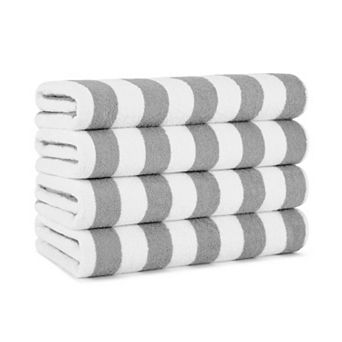 Arkwright California Cabana Striped Cotton Beach Towels (4 Pack), 30x70