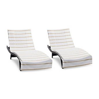 Arkwright Las Rayas Chaise Cover Towels (2 Pack), 30x85, Striped, Ring Spun Cotton