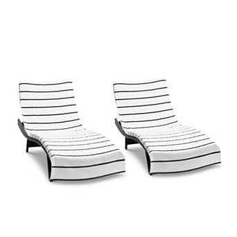 Arkwright Las Rayas Chaise Cover Towels (2 Pack), 30x85, Striped, Ring Spun Cotton