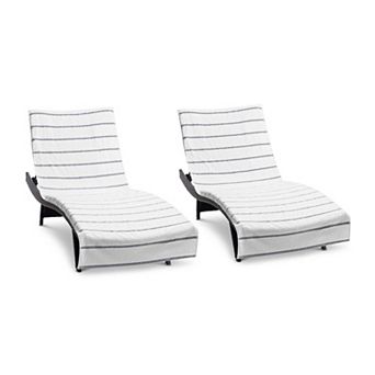 Arkwright Las Rayas Chaise Cover Towels (2 Pack), 30x85, Striped, Ring Spun Cotton