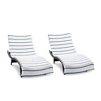 Arkwright Las Rayas Chaise Cover Towels (2 Pack), 30x85, Striped, Ring Spun Cotton