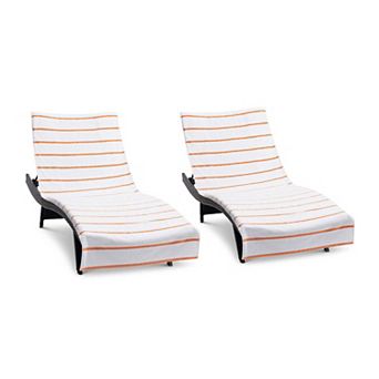 Arkwright Las Rayas Chaise Cover Towels (2 Pack), 30x85, Striped, Ring Spun Cotton