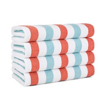 Arkwright Cabo Cabana Cotton Beach Towels (4 Pack), 30x70, Striped Color Options