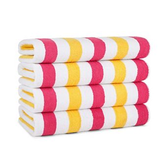 Arkwright Cabo Cabana Cotton Beach Towels (4 Pack), 30x70, Striped Color Options