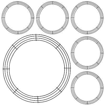 Round 16 Inch Metal Floral Wire Wreath Frame For Decorations 6 Pack