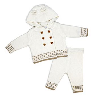 Rock-a-Bye Baby Boutique Baby Boys and Baby Girls 2 pc Oatmeal Jacket and Trouser Knitted Set