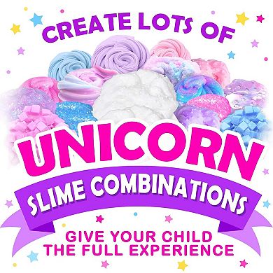 Mini Unicorn Slime Kit, Make Unicorn Sparkle, Clay, Foam, Jelly Cube Slime