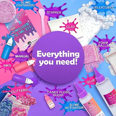 Mini Unicorn Slime Kit, Make Unicorn Sparkle, Clay, Foam, Jelly Cube Slime
