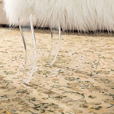 Glitzhome Modern Style White Faux Fur