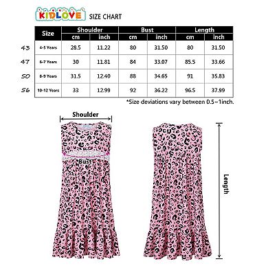 Girls Nightgown Dress Princess Lace Sleeveless Pajamas Cute Nightwear for 4-12 Year Old Little Girl