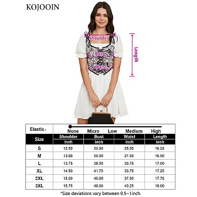 Women's Vintage Floral Corset Lace-Up Fishbone Print Vest Renaissance Pirate Costume