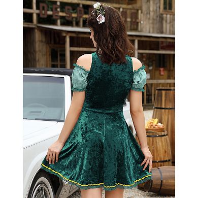 Women's Oktoberfest Dress 3 Pieces Dirndl Dress Costumes for Bavarian Carnival Halloween