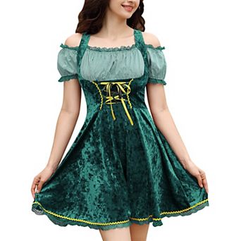 Women's Oktoberfest Dress 3 pc Dirndl Dress Costumes for Bavarian Carnival Halloween