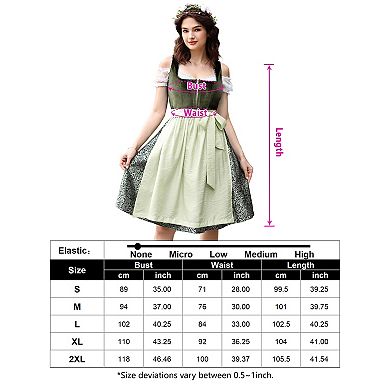 Women Oktoberfest Costumes 3 Pieces Velvet Traditional Bavarian Vintage German Dirndl Dress