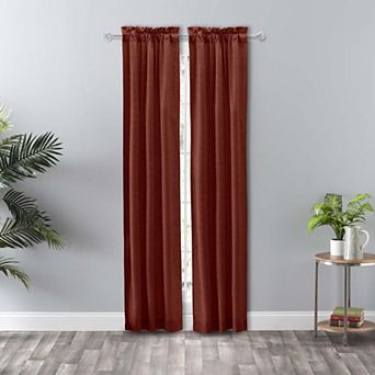 Curtain Lisa Solid Poly Cotton Tailored Panel Pair With Ties 3" Rod Pocket