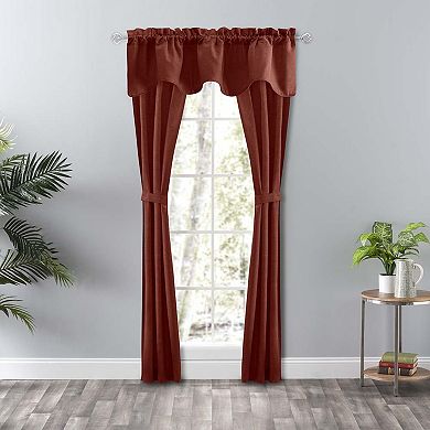 Curtain Lisa Solid Poly Cotton Tailored Panel Pair With Ties 3" Rod Pocket