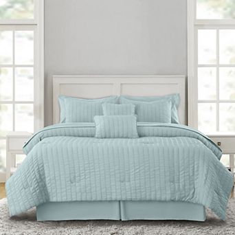 Lux Decor Collection 10 pc Comforter Set With Sheets Reversible Down Alternative Bed In A Bag