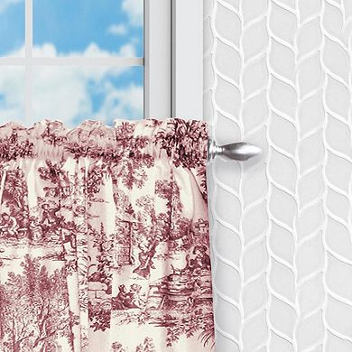 Victoria Park Toile Room Darkening Window Rod Pocket Pair Set With 2 Tiers