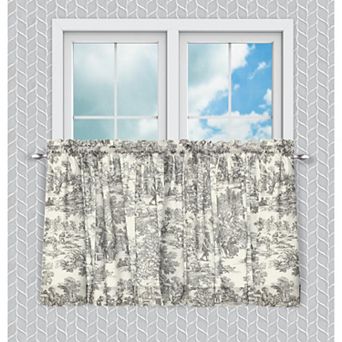 Victoria Park Toile Room Darkening Window Rod Pocket Pair Set With 2 tier