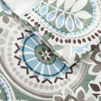 Paisley Prism Tailored 3" Rod Pocket Curtain Panel Pair With Tie Backs Latte