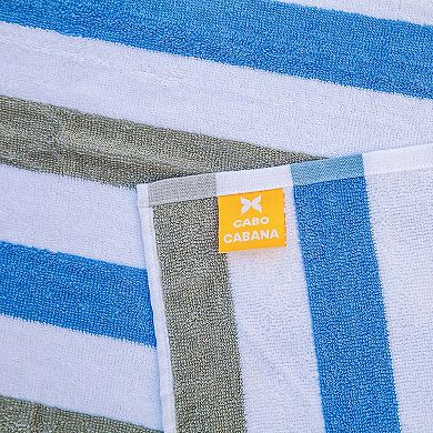 Arkwright Cabo Cabana Cotton Chair Cover Towels, (2 Pack) , 30x85 With 8" Fitted Pocket