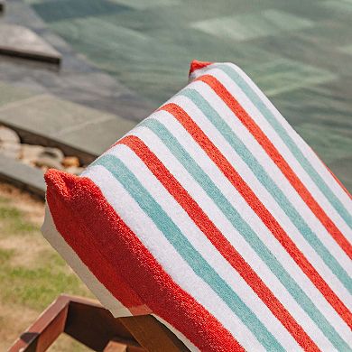 Arkwright Cabo Cabana Cotton Chair Cover Towels, (2 Pack) , 30x85 With 8" Fitted Pocket