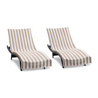 Arkwright California Cabana Chaise Cover with Fitted Pocket (2 Pack), 30x85, Terry Cotton