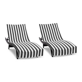 Arkwright California Cabana Chaise Cover with Fitted Pocket (2 Pack), 30x85, Terry Cotton