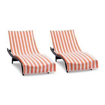 Arkwright California Cabana Chaise Cover with Fitted Pocket (2 Pack), 30x85, Terry Cotton