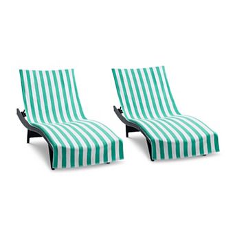Arkwright California Cabana Chaise Cover with Fitted Pocket (2 Pack), 30x85, Terry Cotton