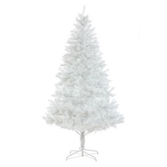 LuxenHome 7ft Pre-lit Artificial White Full Fir Christmas Tree