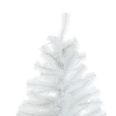 LuxenHome 7ft Pre-lit Artificial White Full Fir Christmas Tree