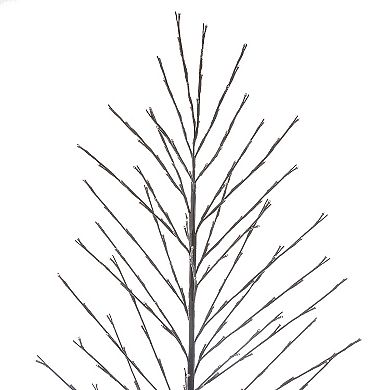 LuxenHome Lighted 70.87" H Artificial Brown Birch Twig Branch Tree