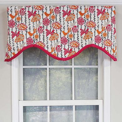 Merangerie Window Ruffled Cornice Valance 3" Rod Pocket 50" x 17" Sherbert Red