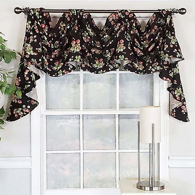 Strawberry Fields 3-Scoop Victory Swag 4" Top Tabs 25" Tails 50" x 18" Black