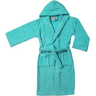 SUPERIOR Cotton Ultra-Soft Terry Lightweight Kids Hooded Bathrobe