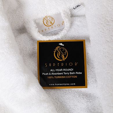 Superior Turkish Cotton Terry Ultra-Plush Absorbent Long Adult Bathrobe