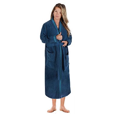 Superior Turkish Cotton Terry Lounge Embroidered All-Season Bathrobe