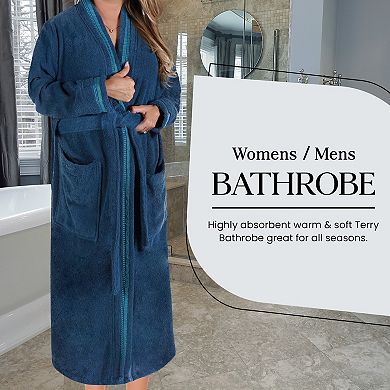 Superior Turkish Cotton Terry Lounge Embroidered All-Season Bathrobe