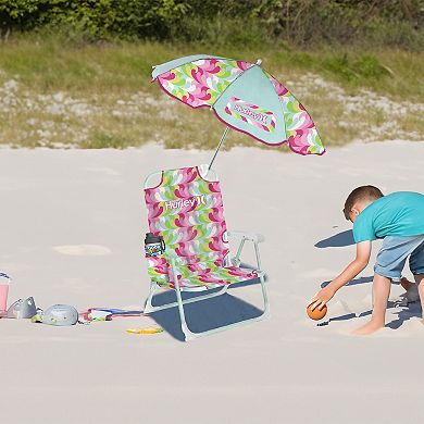 Hurley Kids Folding Beach Chair with Umbrella