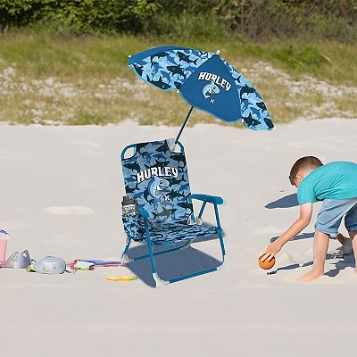 Hurley Kids Folding Beach Chair with Umbrella - Main Image