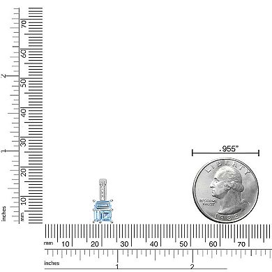 Gemminded Sterling Silver ISQA Blue Topaz & Lab-Created White Sapphire Pendant Necklace