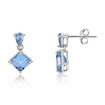 Gemminded Sterling Silver ISQA Blue Topaz Earrings