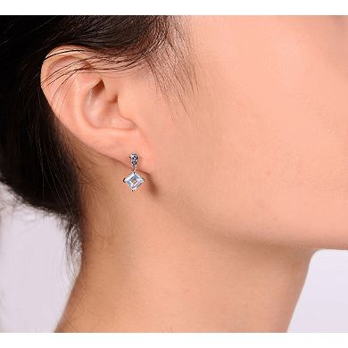 Gemminded Sterling Silver ISQA Blue Topaz Earrings