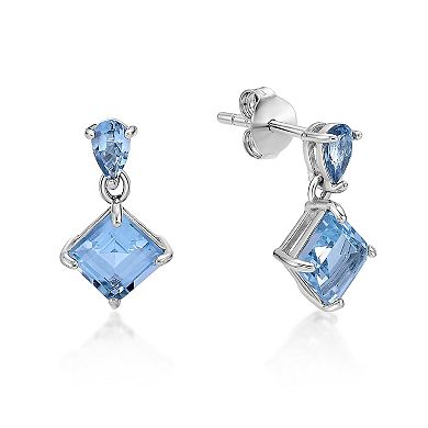 Gemminded Sterling Silver ISQA Blue Topaz Earrings