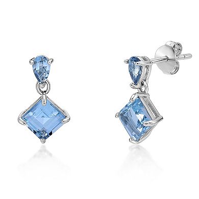 Gemminded Sterling Silver ISQA Blue Topaz Earrings
