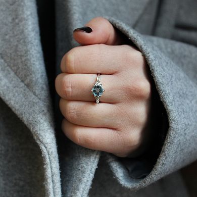 Gemminded Sterling Silver ISQA Blue Topaz Ring