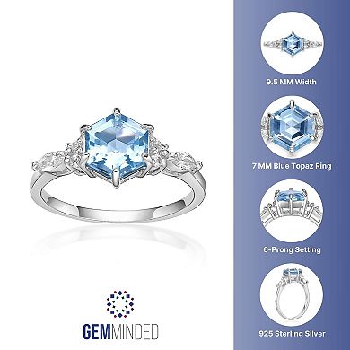 Gemminded Sterling Silver ISQA Blue Topaz Ring
