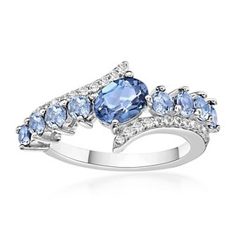 Gemminded Sterling Silver ISQA Blue & White Topaz Ring